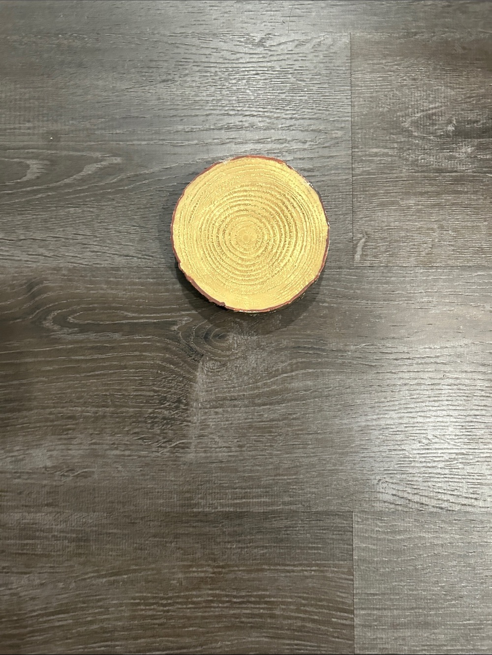 Scentsy Yellow Center Wood Slice Accent
